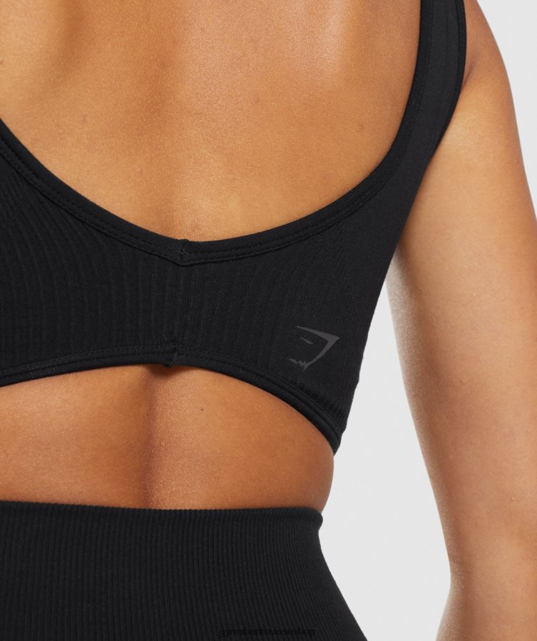 ch Gymshark femmes bralette sans couture jour de repos noir 02FP6T120 vêtements