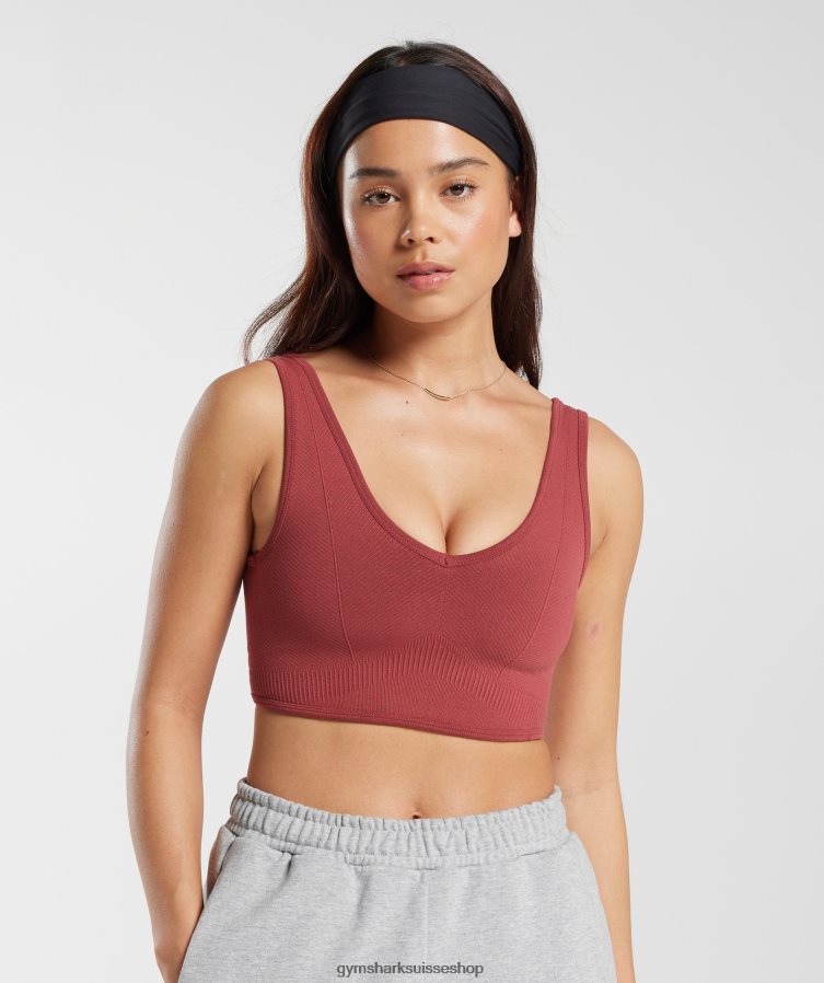 ch Gymshark femmes bralette sans couture jour de repos rouge grenade 02FP6T171 vêtements