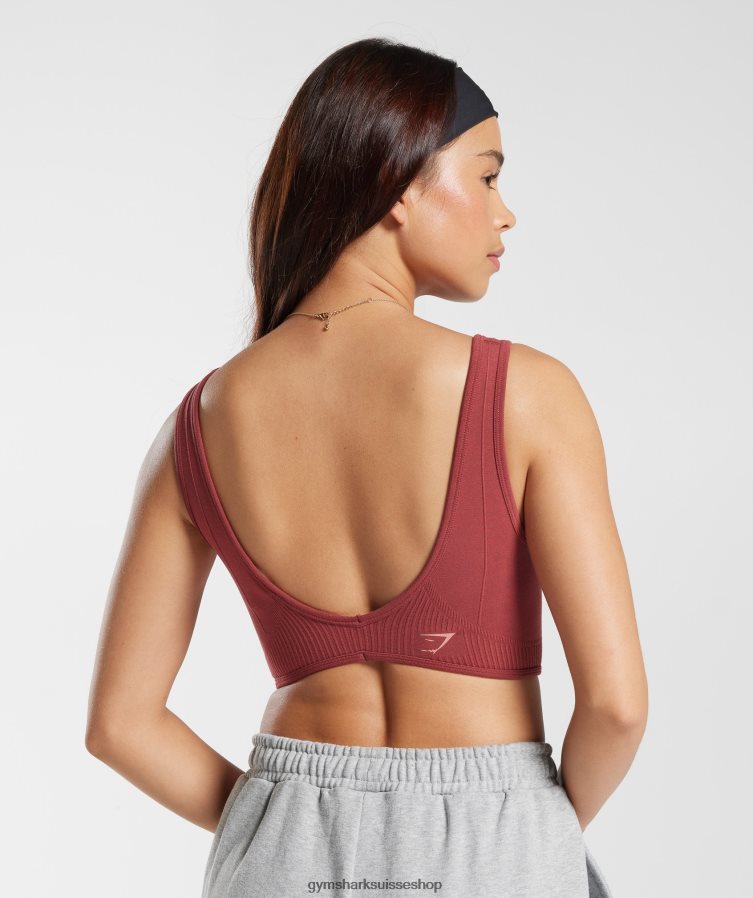 ch Gymshark femmes bralette sans couture jour de repos rouge grenade 02FP6T171 vêtements