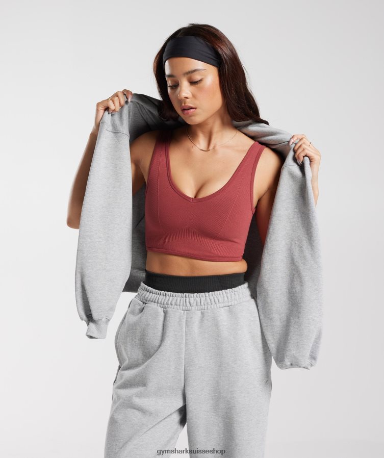 ch Gymshark femmes bralette sans couture jour de repos rouge grenade 02FP6T171 vêtements