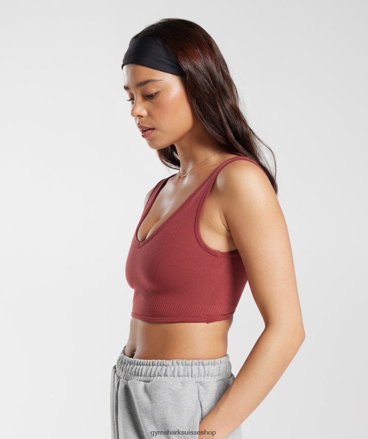 ch Gymshark femmes bralette sans couture jour de repos rouge grenade 02FP6T171 vêtements