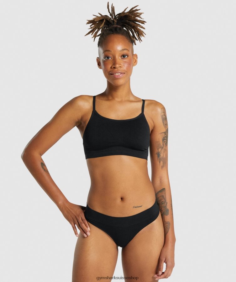 ch Gymshark femmes bralette sans coutures à encolure dégagée noir 02FP6T507 vêtements