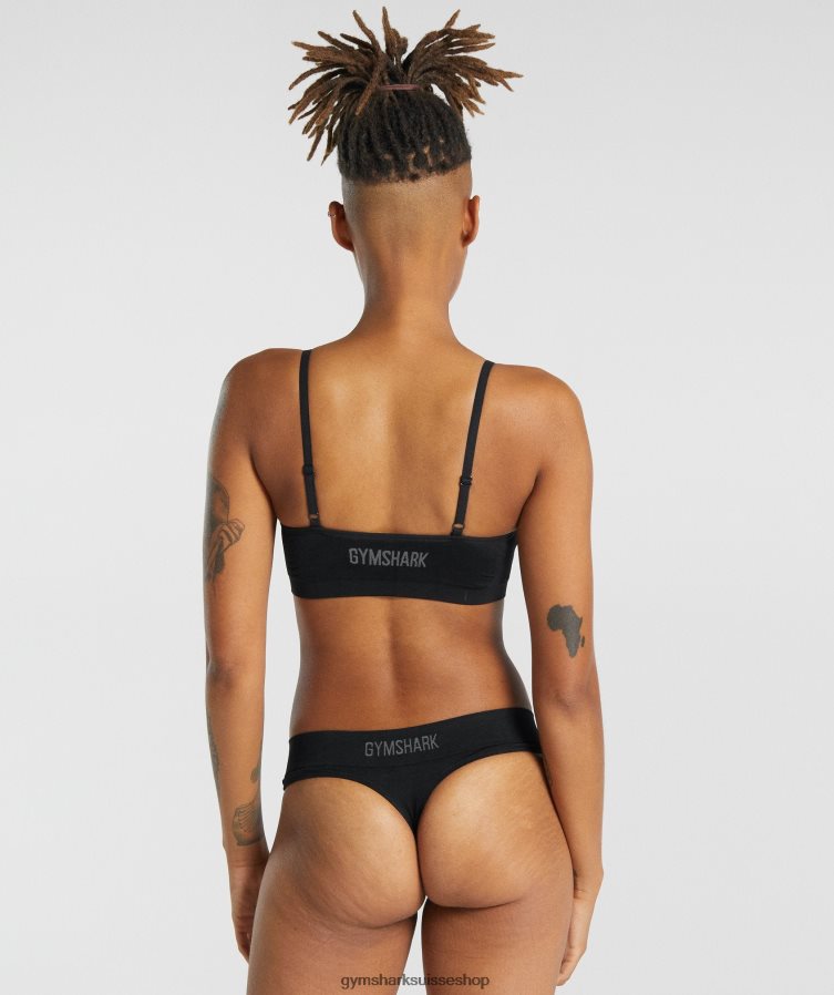 ch Gymshark femmes bralette sans coutures à encolure dégagée noir 02FP6T507 vêtements