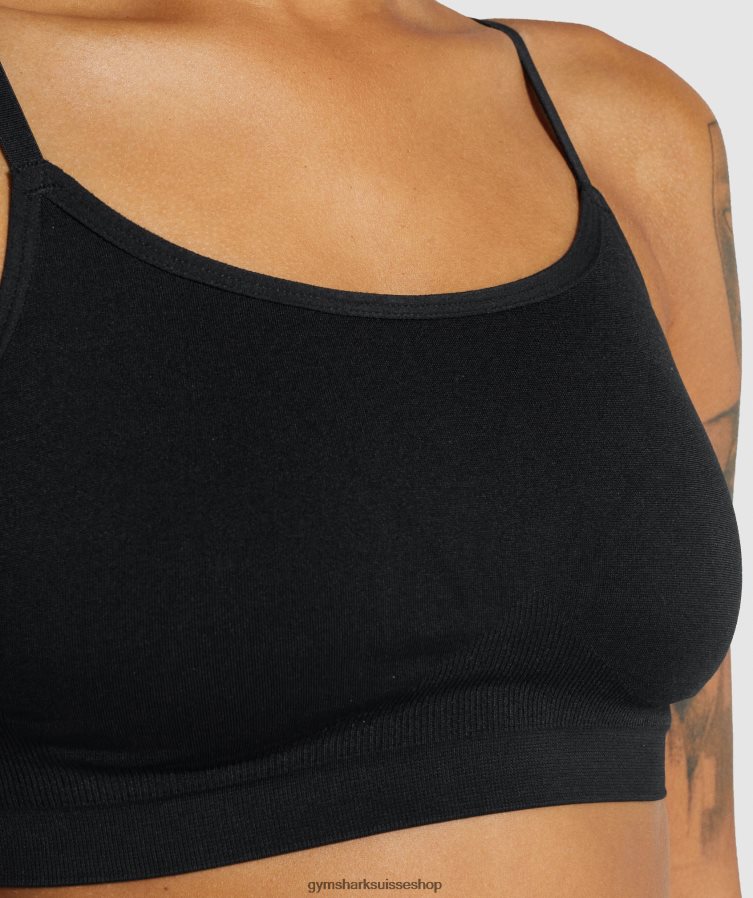 ch Gymshark femmes bralette sans coutures à encolure dégagée noir 02FP6T507 vêtements