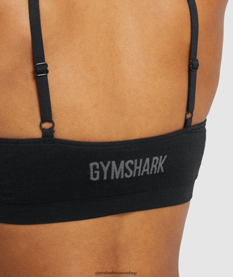 ch Gymshark femmes bralette sans coutures à encolure dégagée noir 02FP6T507 vêtements