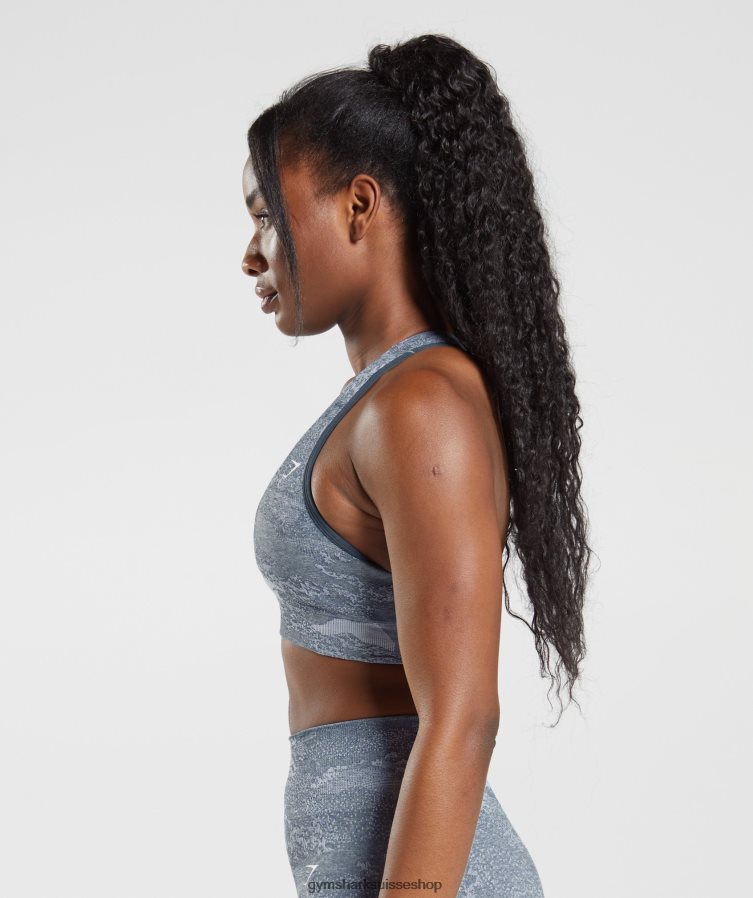 ch Gymshark femmes brassière de sport camo sans couture adapt gris pierre de rivière/bleu soir 02FP6T145 vêtements