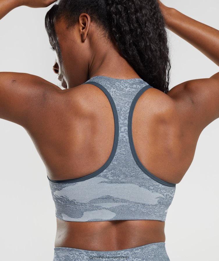 ch Gymshark femmes brassière de sport camo sans couture adapt gris pierre de rivière/bleu soir 02FP6T145 vêtements