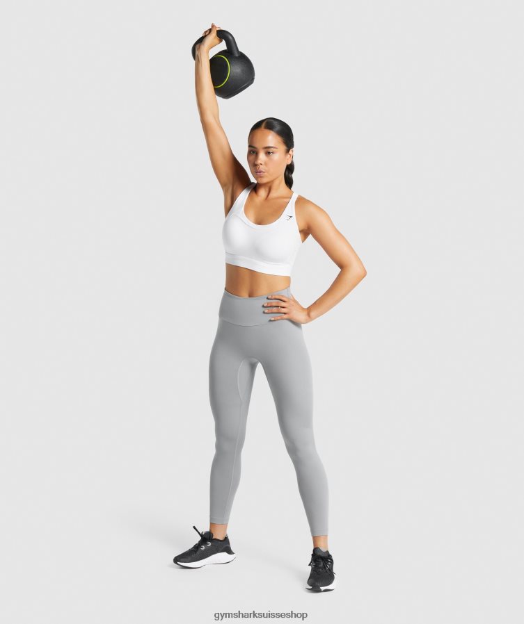 ch Gymshark femmes brassière de sport dos nageur blanc 02FP6T233 vêtements