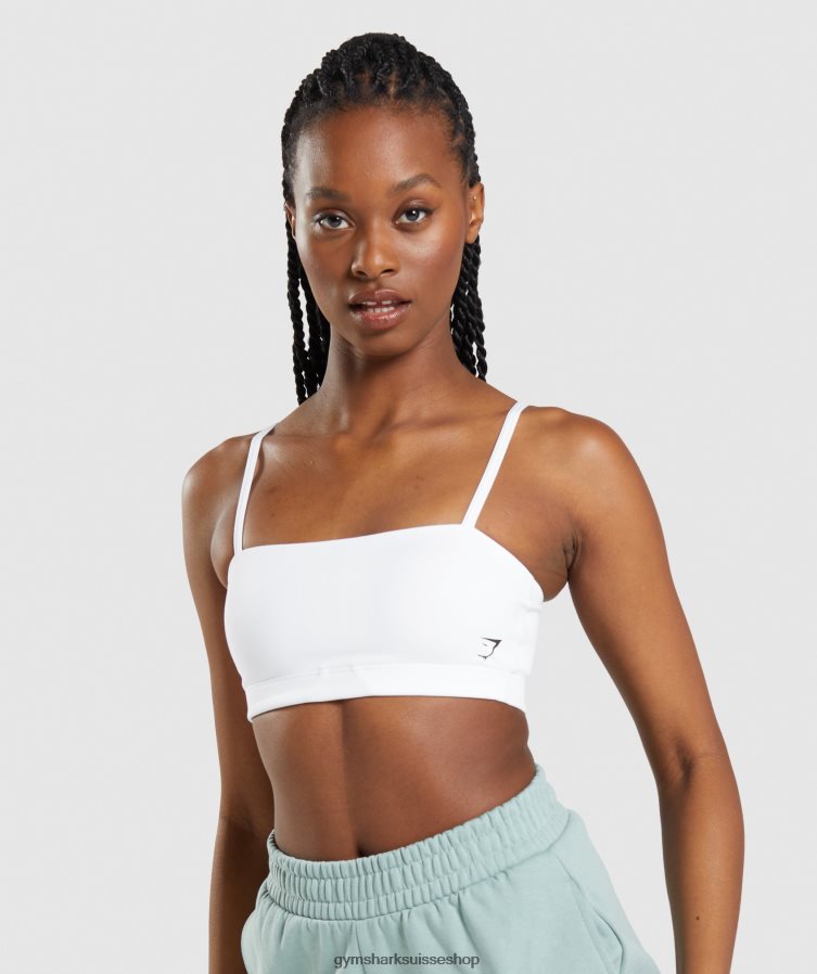 ch Gymshark femmes soutien-gorge de sport bandeau blanc 02FP6T129 vêtements