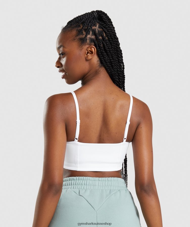 ch Gymshark femmes soutien-gorge de sport bandeau blanc 02FP6T129 vêtements
