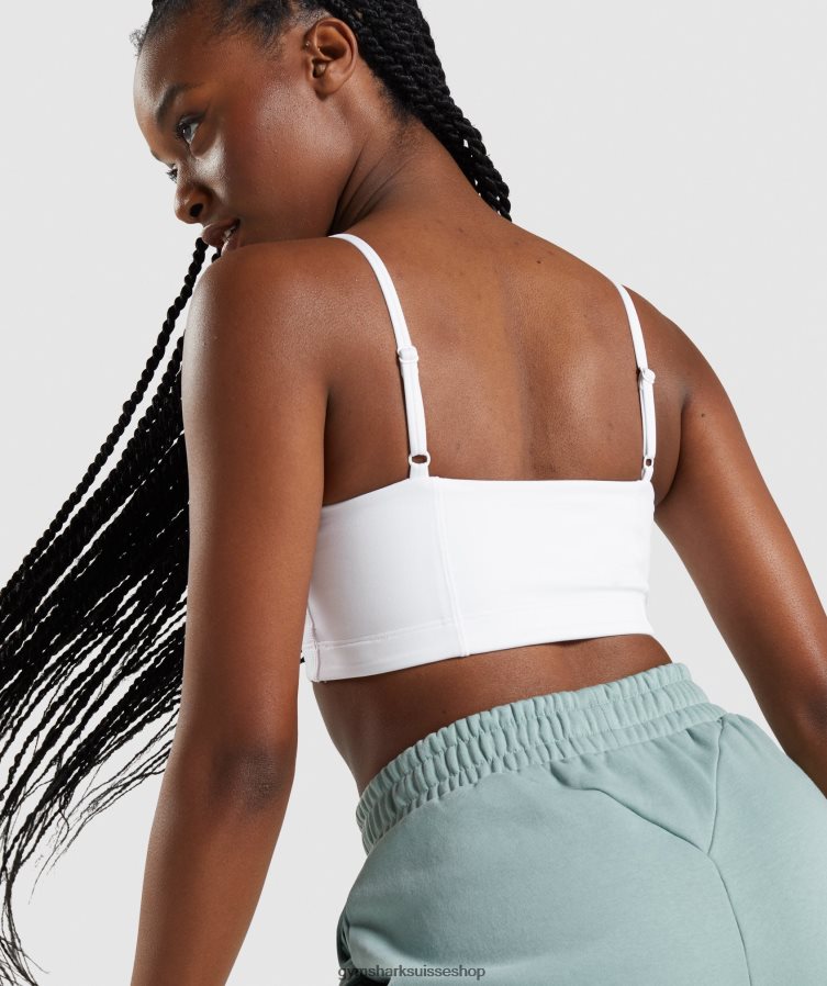 ch Gymshark femmes soutien-gorge de sport bandeau blanc 02FP6T129 vêtements