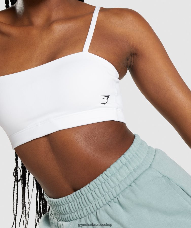 ch Gymshark femmes soutien-gorge de sport bandeau blanc 02FP6T129 vêtements