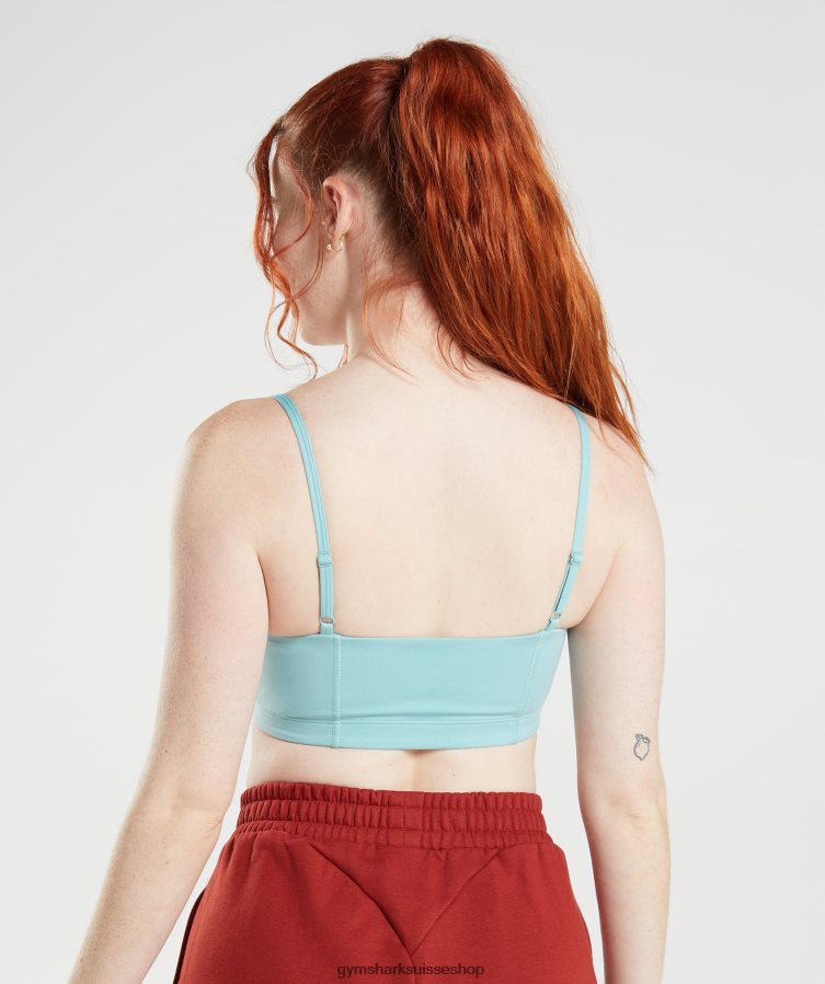 ch Gymshark femmes soutien-gorge de sport bandeau bleu perle 02FP6T225 vêtements