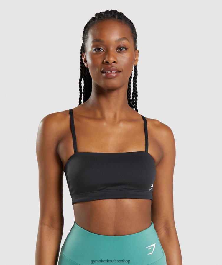 ch Gymshark femmes soutien-gorge de sport bandeau noir 02FP6T159 vêtements