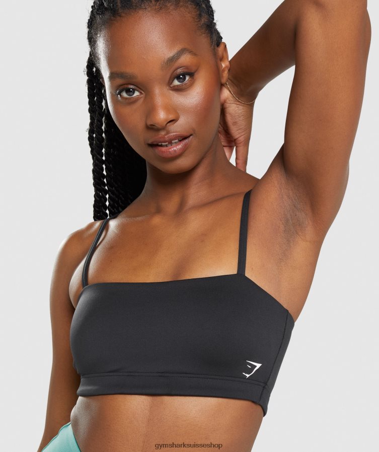 ch Gymshark femmes soutien-gorge de sport bandeau noir 02FP6T159 vêtements