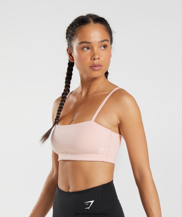 ch Gymshark femmes soutien-gorge de sport bandeau rose brumeux 02FP6T215 vêtements