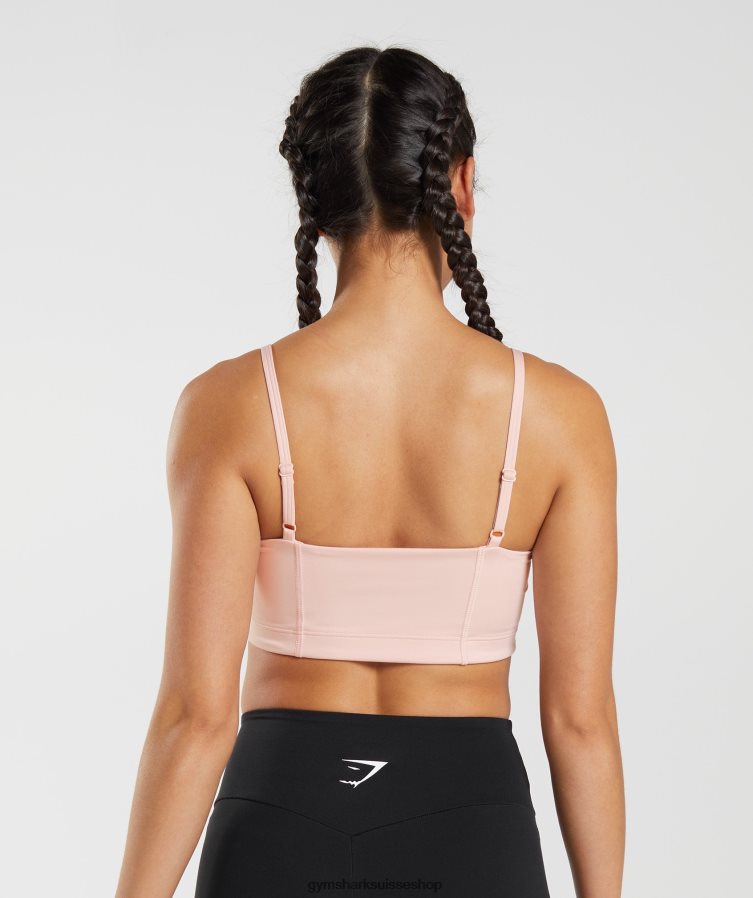 ch Gymshark femmes soutien-gorge de sport bandeau rose brumeux 02FP6T215 vêtements