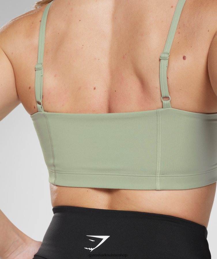 ch Gymshark femmes soutien-gorge de sport bandeau vert olive clair 02FP6T210 vêtements