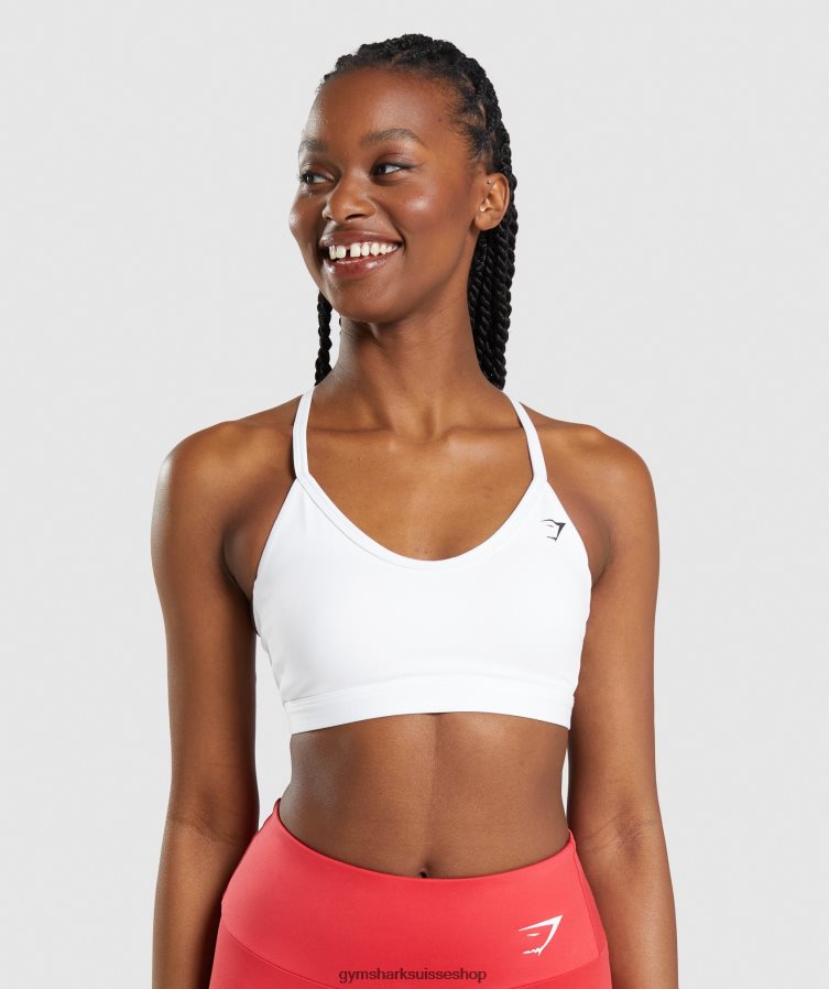 ch Gymshark femmes soutien-gorge de sport à col en v blanc 02FP6T211 vêtements