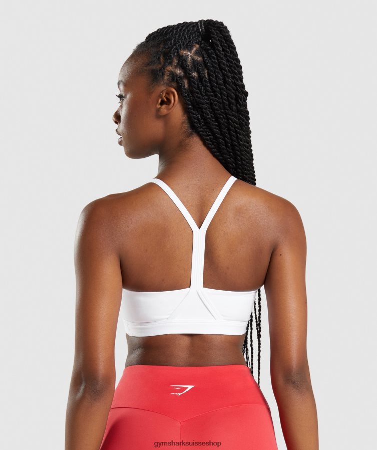 ch Gymshark femmes soutien-gorge de sport à col en v blanc 02FP6T211 vêtements