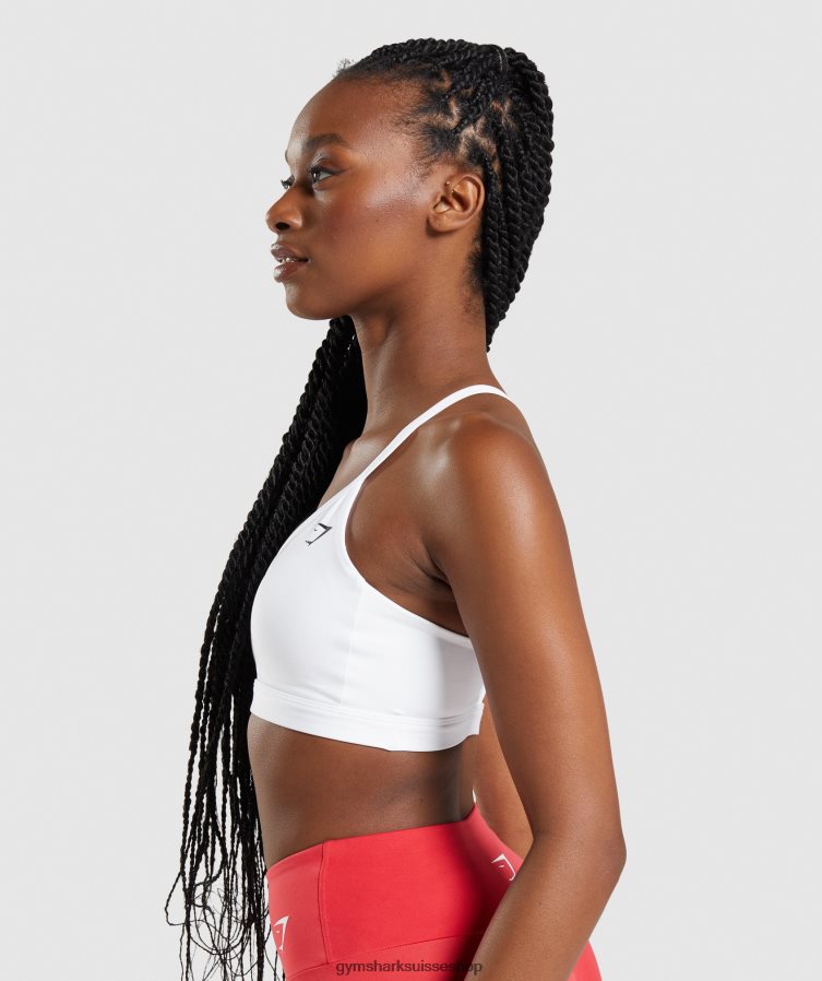 ch Gymshark femmes soutien-gorge de sport à col en v blanc 02FP6T211 vêtements