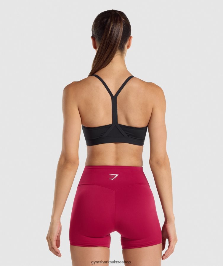 ch Gymshark femmes soutien-gorge de sport à col en v noir 02FP6T206 vêtements
