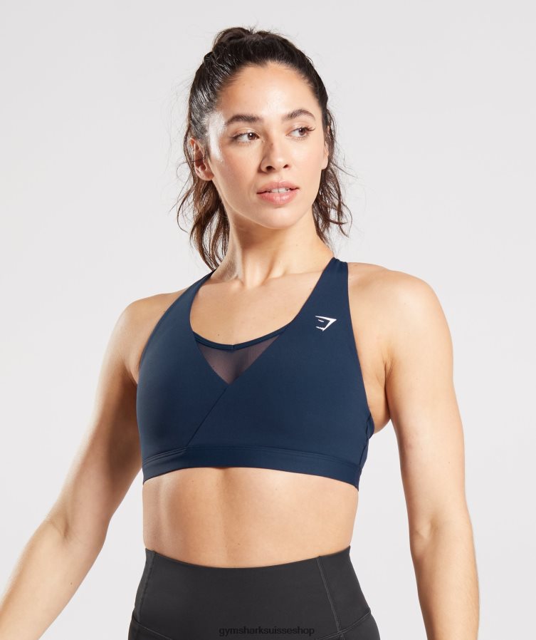 ch Gymshark femmes soutien-gorge de sport croisé marine 02FP6T155 vêtements