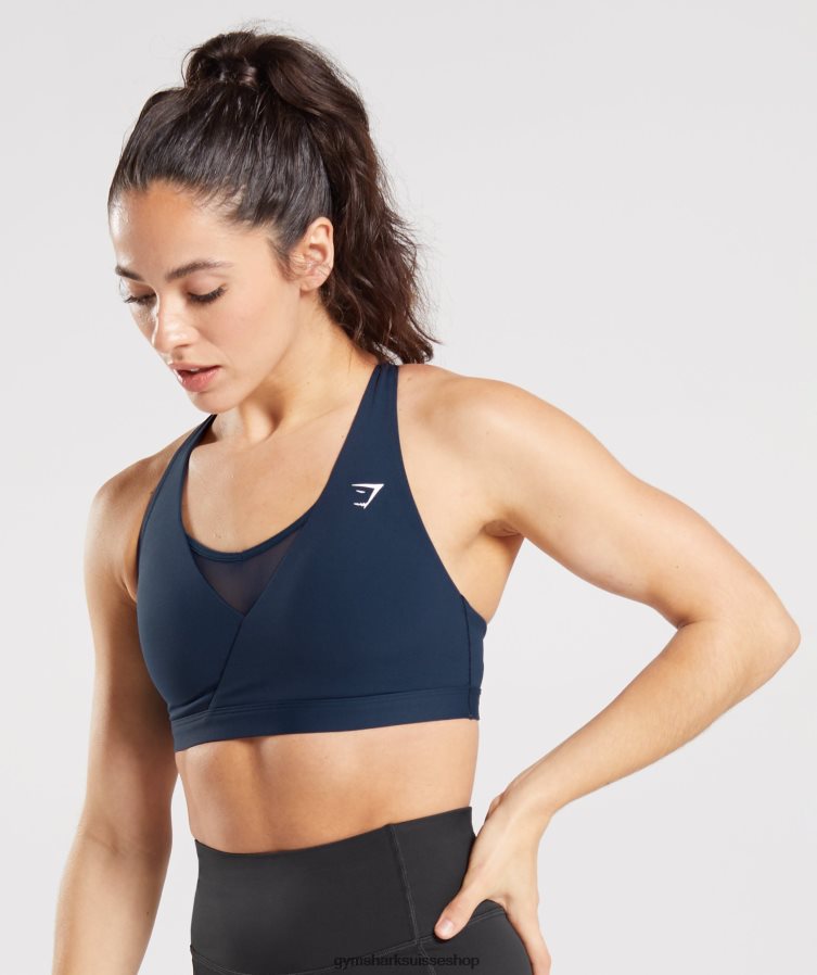 ch Gymshark femmes soutien-gorge de sport croisé marine 02FP6T155 vêtements