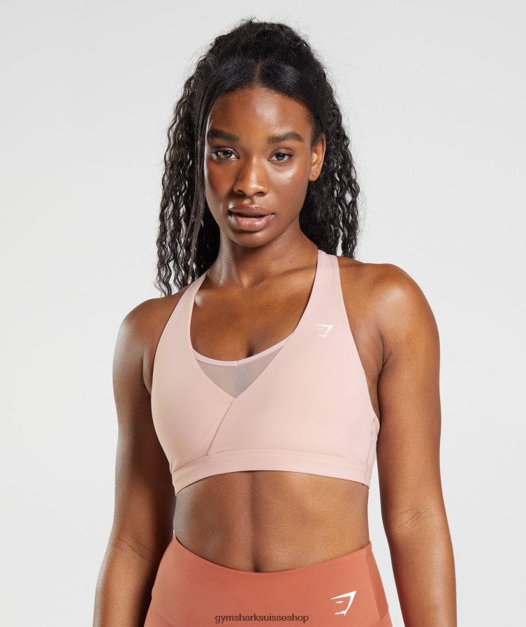 ch Gymshark femmes soutien-gorge de sport croisé rose scandinave 02FP6T156 vêtements