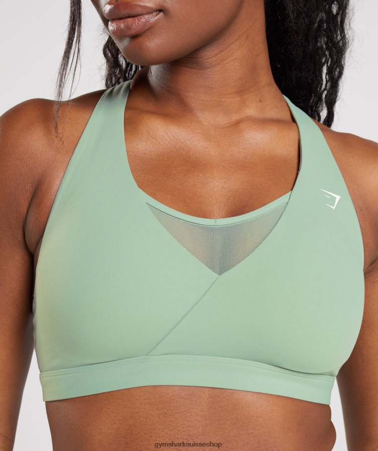 ch Gymshark femmes soutien-gorge de sport croisé vert sauge du désert 02FP6T162 vêtements