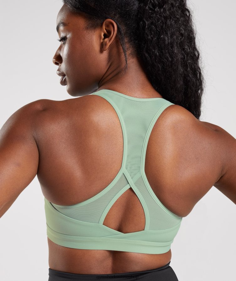 ch Gymshark femmes soutien-gorge de sport croisé vert sauge du désert 02FP6T162 vêtements