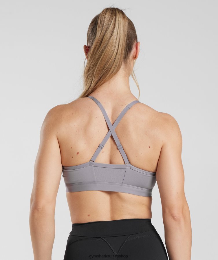 ch Gymshark femmes soutien-gorge de sport froncé lavande ardoise 02FP6T124 vêtements