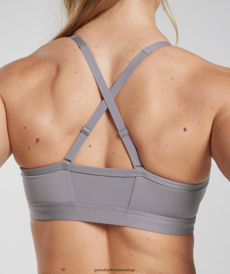 ch Gymshark femmes soutien-gorge de sport froncé lavande ardoise 02FP6T124 vêtements