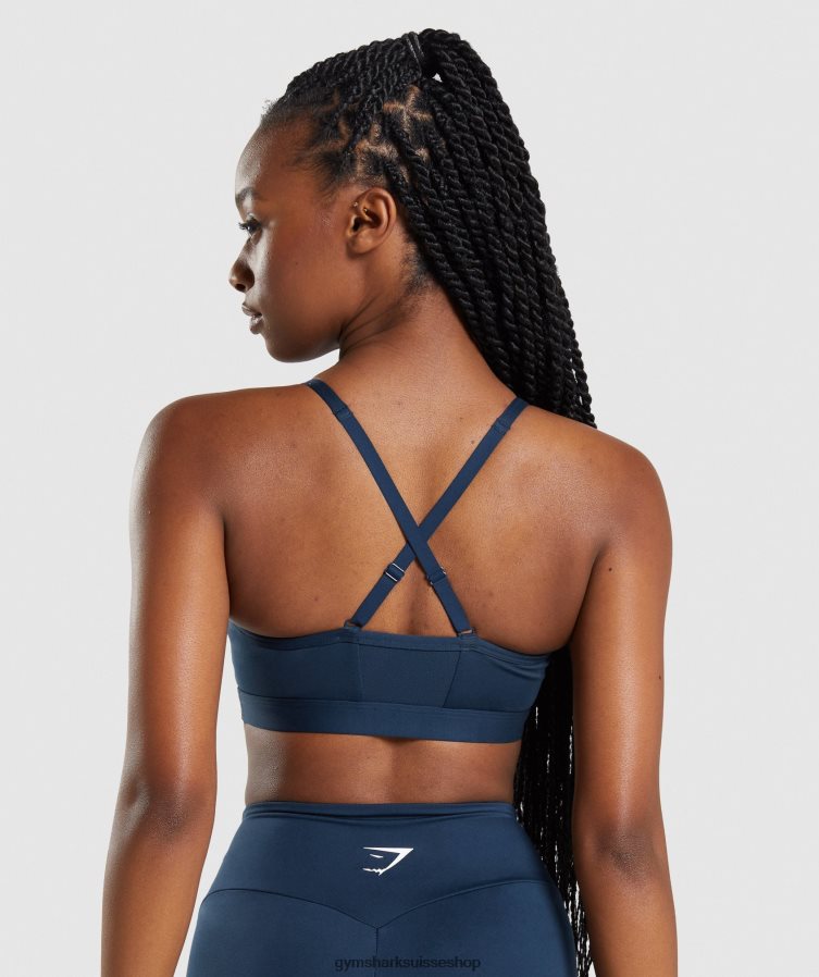 ch Gymshark femmes soutien-gorge de sport froncé marine 02FP6T112 vêtements