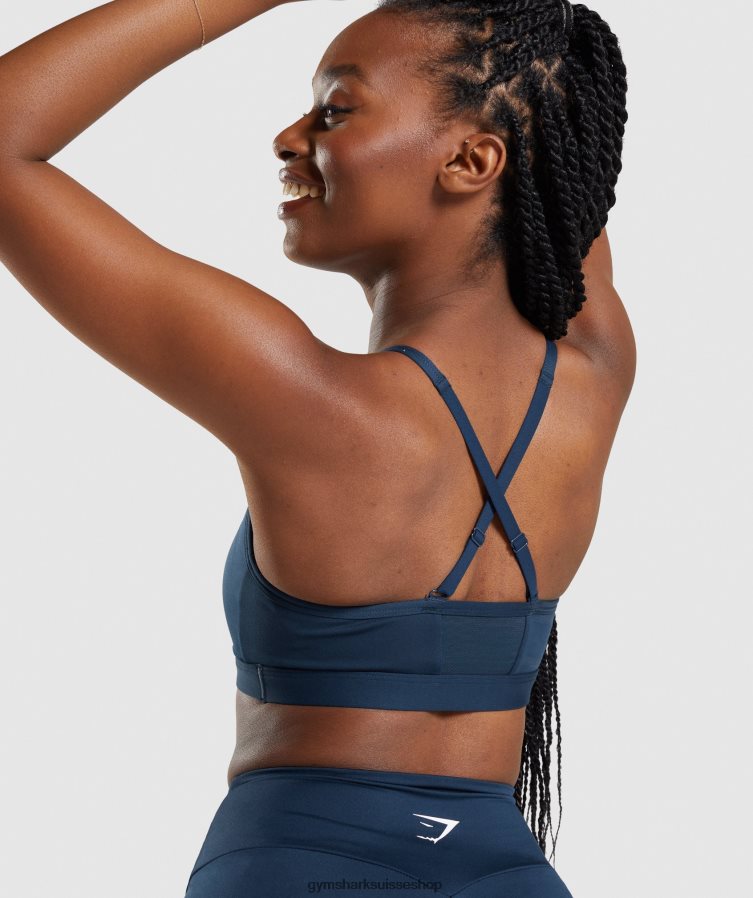 ch Gymshark femmes soutien-gorge de sport froncé marine 02FP6T112 vêtements