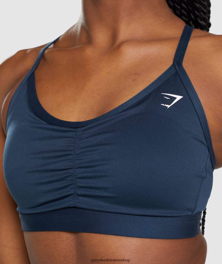 ch Gymshark femmes soutien-gorge de sport froncé marine 02FP6T112 vêtements