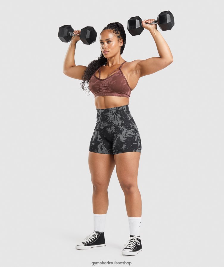 ch Gymshark femmes soutien-gorge de sport gs power imprimé marron cerise 02FP6T221 vêtements