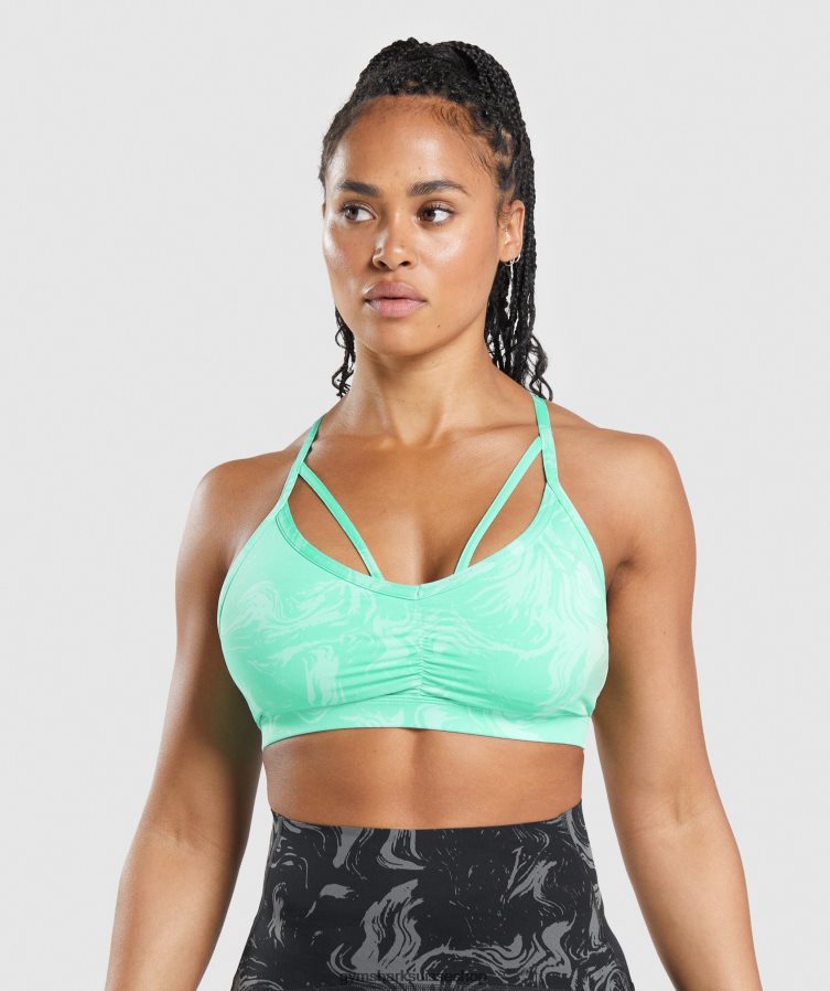 ch Gymshark femmes soutien-gorge de sport gs power imprimé turquoise vif 02FP6T187 vêtements