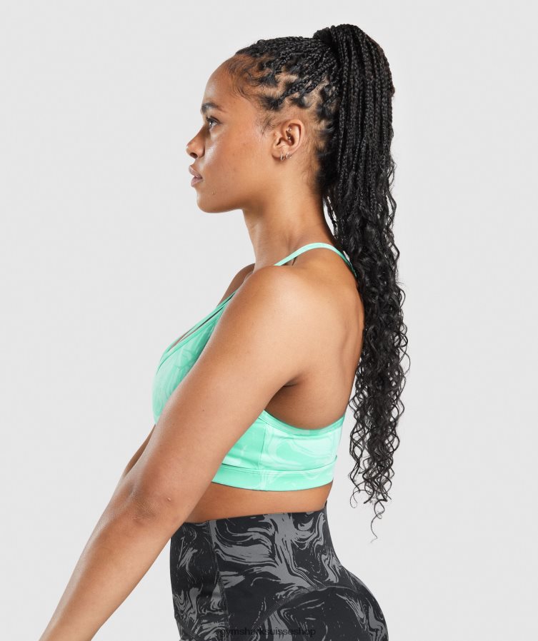 ch Gymshark femmes soutien-gorge de sport gs power imprimé turquoise vif 02FP6T187 vêtements