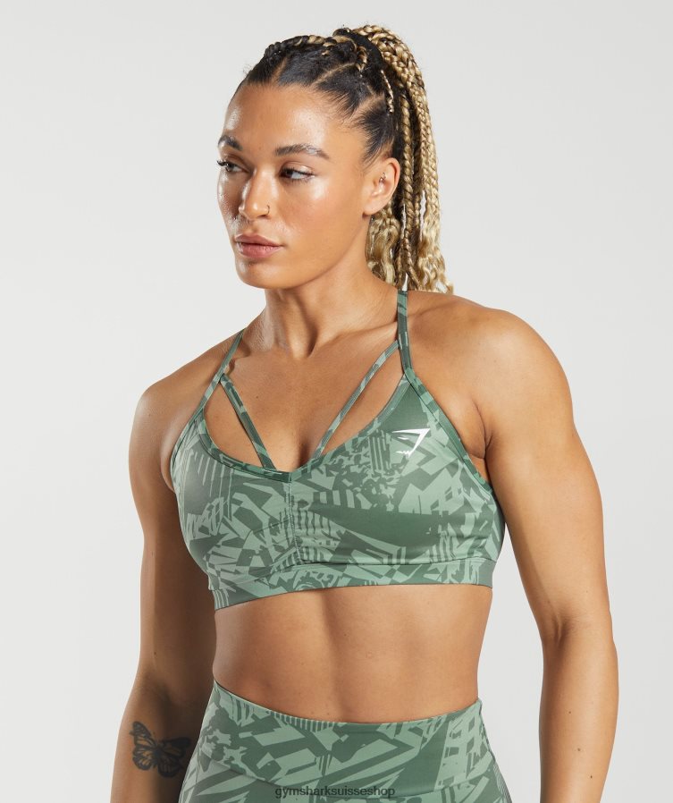 ch Gymshark femmes soutien-gorge de sport gs power imprimé vert sauge 02FP6T148 vêtements