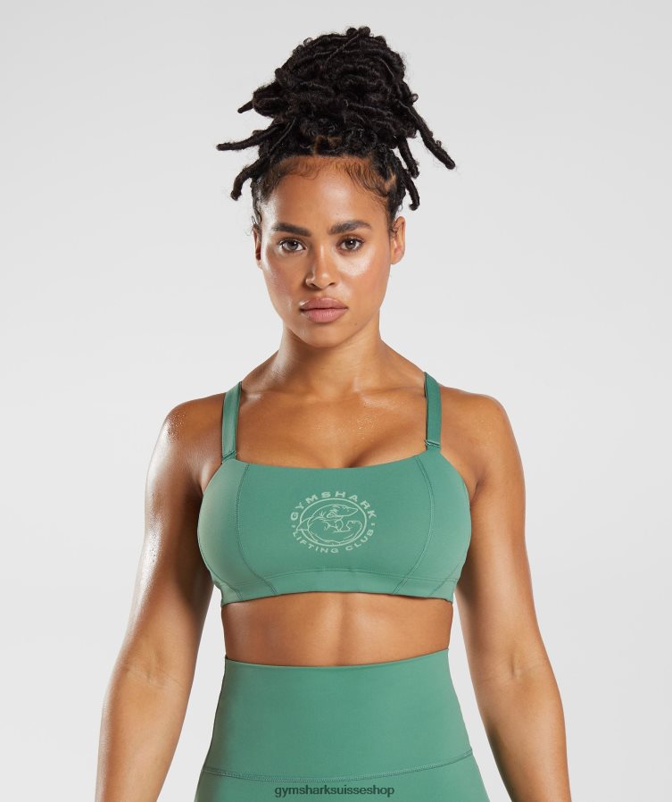 ch Gymshark femmes soutien-gorge de sport hérité vert hoya 02FP6T174 vêtements