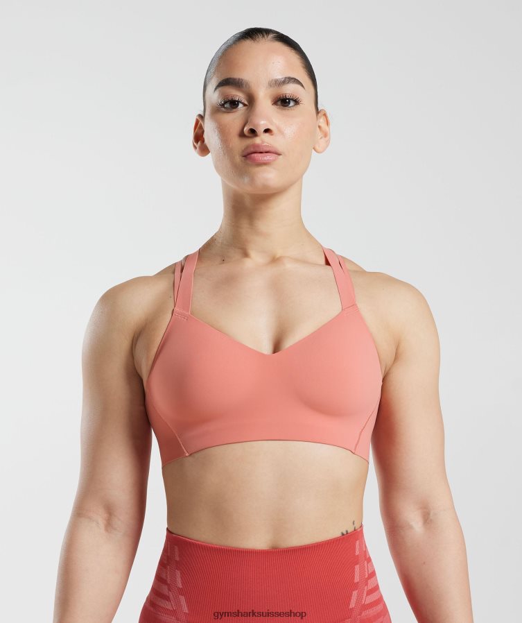 ch Gymshark femmes soutien-gorge de sport illimité rose terre cuite 02FP6T134 vêtements
