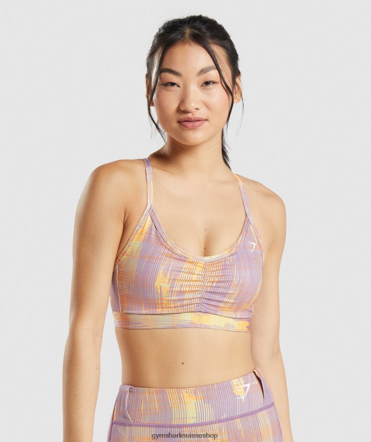 ch Gymshark femmes soutien-gorge de sport imprimé orange 02FP6T234 vêtements