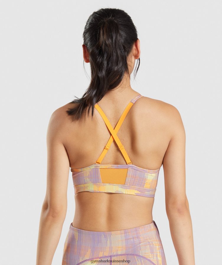 ch Gymshark femmes soutien-gorge de sport imprimé orange 02FP6T234 vêtements