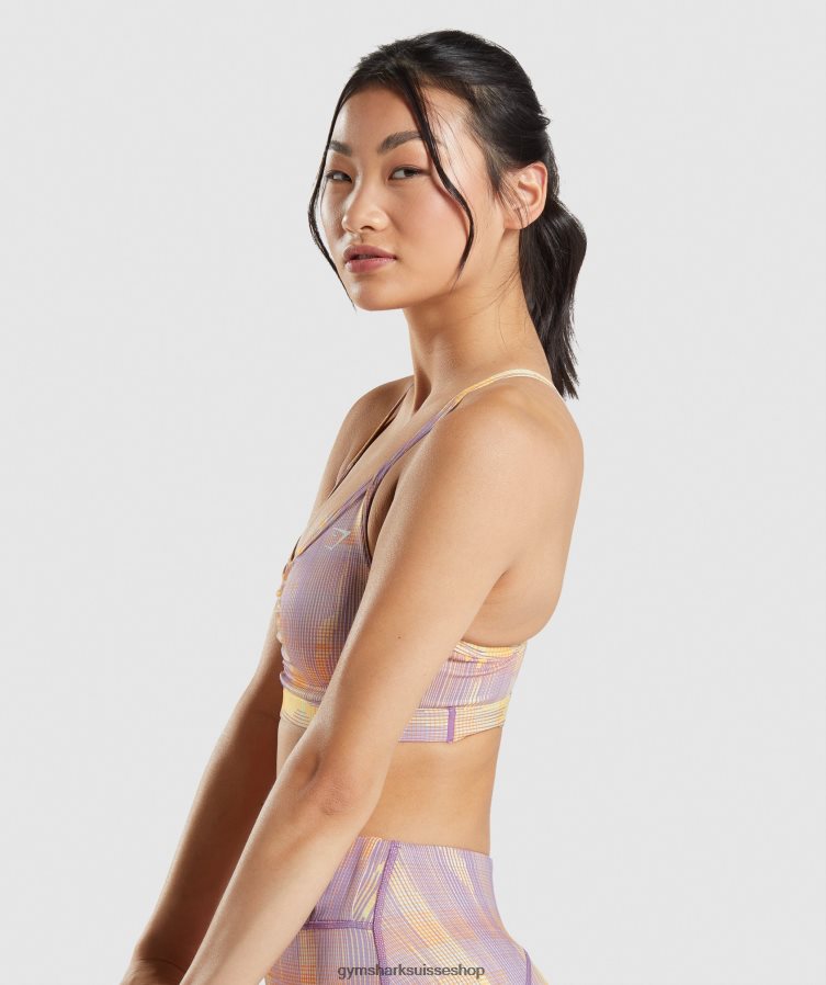 ch Gymshark femmes soutien-gorge de sport imprimé orange 02FP6T234 vêtements