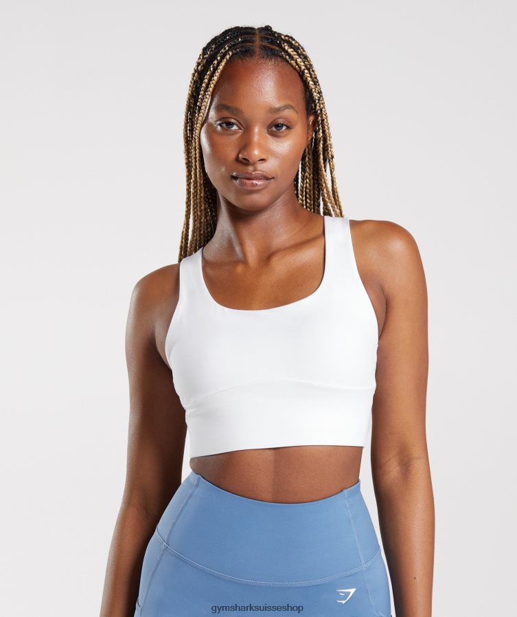 ch Gymshark femmes soutien-gorge de sport long blanc 02FP6T128 vêtements