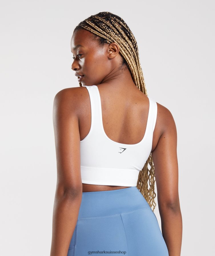 ch Gymshark femmes soutien-gorge de sport long blanc 02FP6T128 vêtements