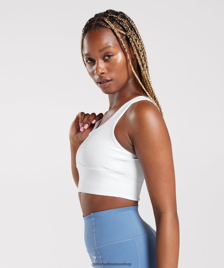 ch Gymshark femmes soutien-gorge de sport long blanc 02FP6T128 vêtements