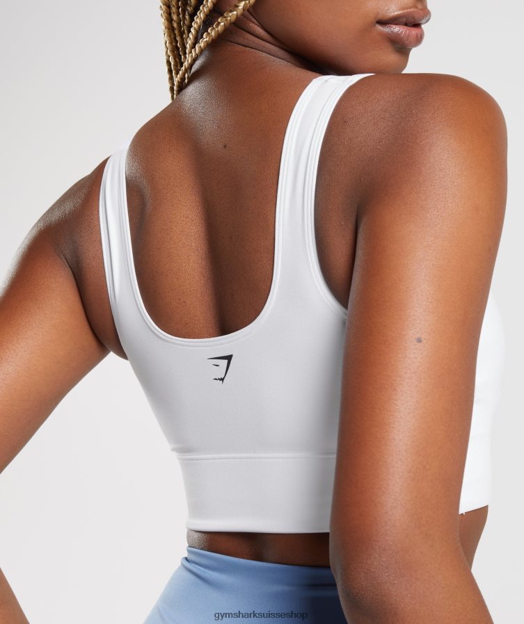 ch Gymshark femmes soutien-gorge de sport long blanc 02FP6T128 vêtements