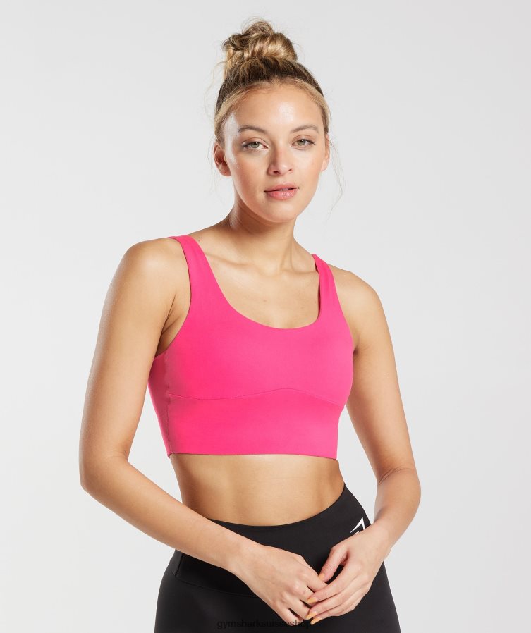 ch Gymshark femmes soutien-gorge de sport long fuchsia brillant 02FP6T130 vêtements